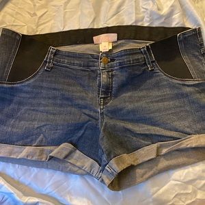 Maternity jean shorts